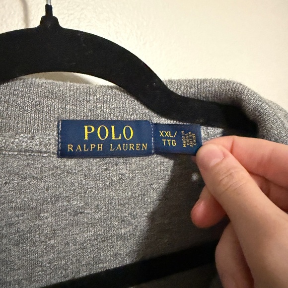 Polo Ralph Lauren men's half-zip pullover sweater heather gray cotton size XXL - Picture 5 of 6